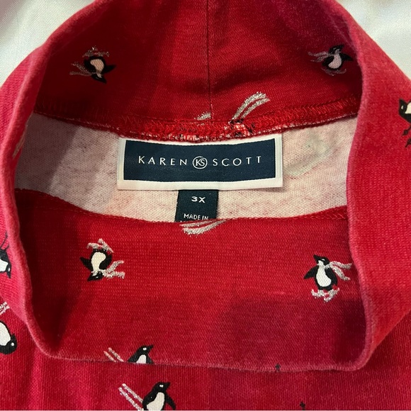 Plus size 3X  Holiday Penguin and Winter Scene Shirts. SET OF 2 SHIRTS - Picture 13 of 16